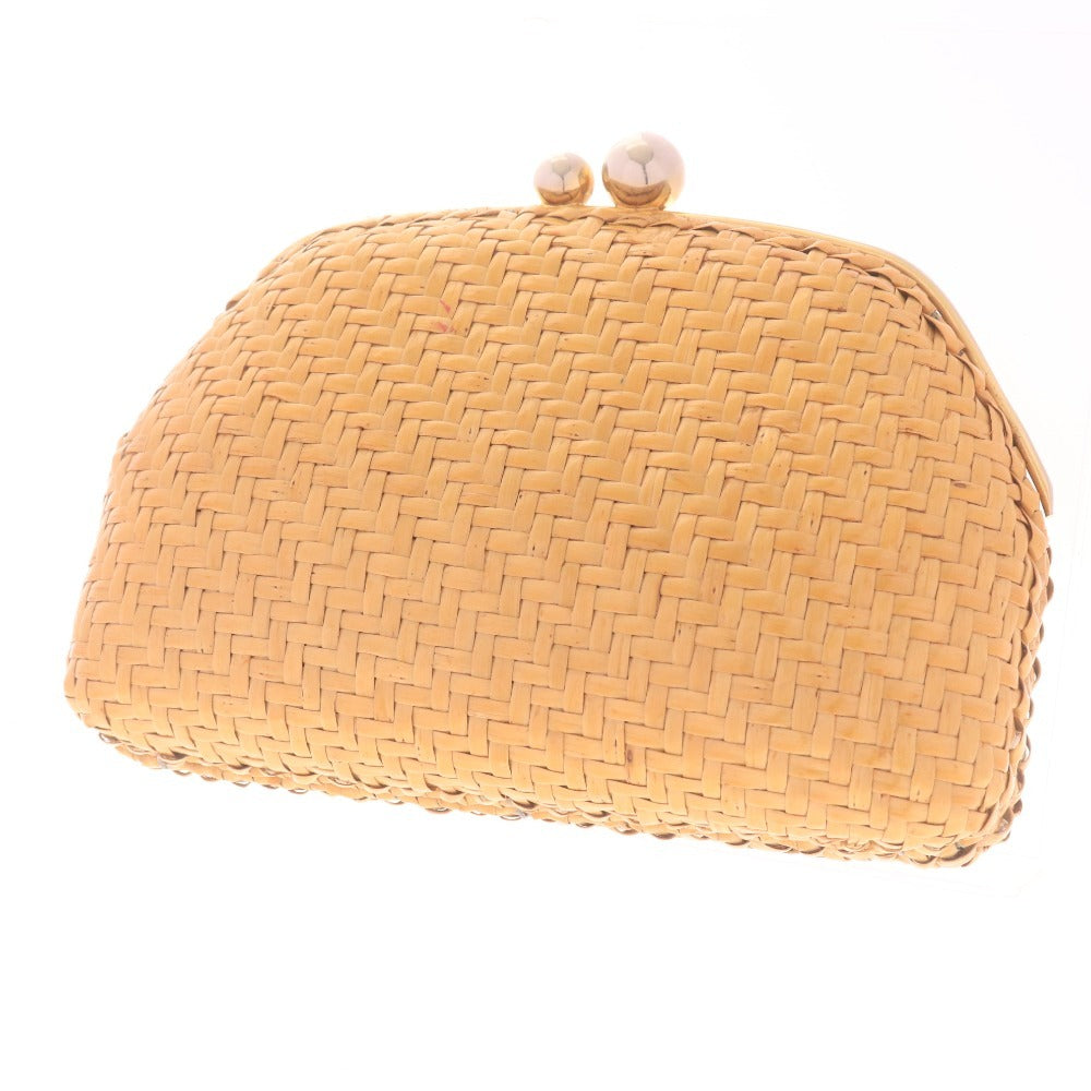 ■ Rodo ロド ショルダーバッグ 籐 かごバッグ 鞄 チェーン ボタン イタリア製 レディース ブラウン系