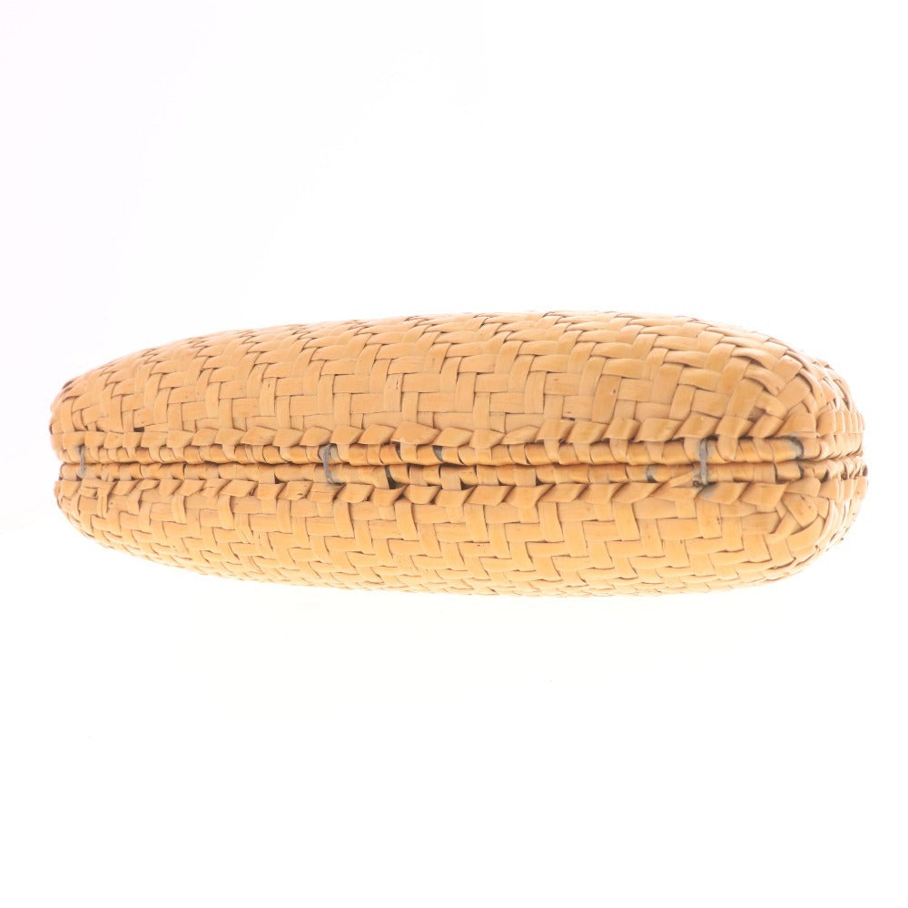 ■ Rodo ロド ショルダーバッグ 籐 かごバッグ 鞄 チェーン ボタン イタリア製 レディース ブラウン系