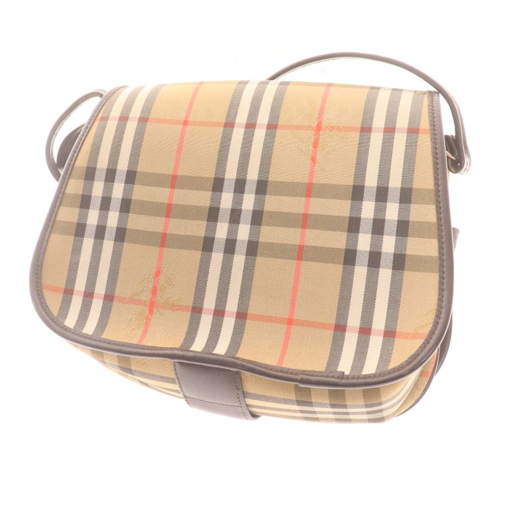 ■ Burberry shoulder bag, leather, Nova check logo, women's, multicolor, red, white, beige, with pouch