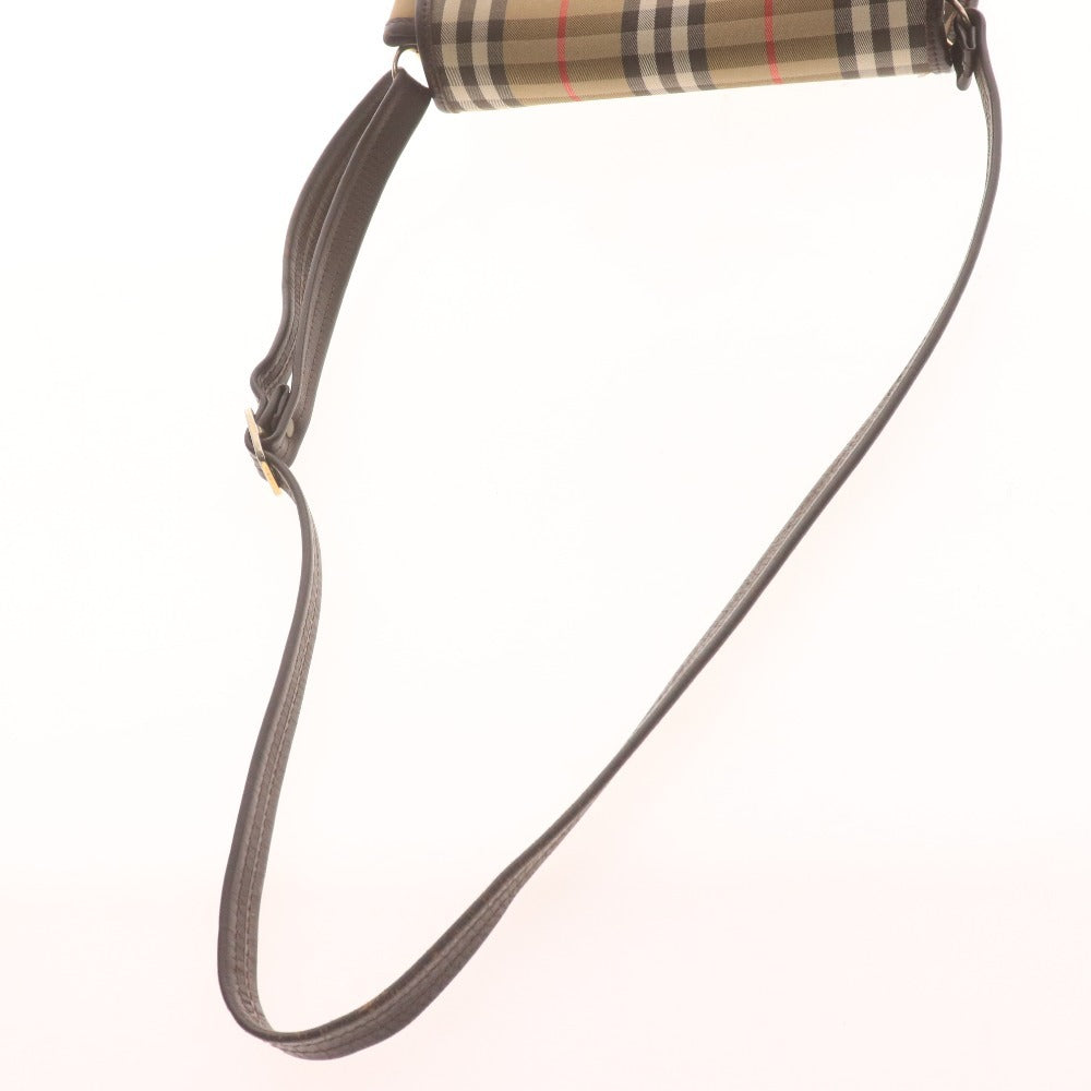 ■ Burberry shoulder bag, leather, Nova check logo, women's, multicolor, red, white, beige, with pouch