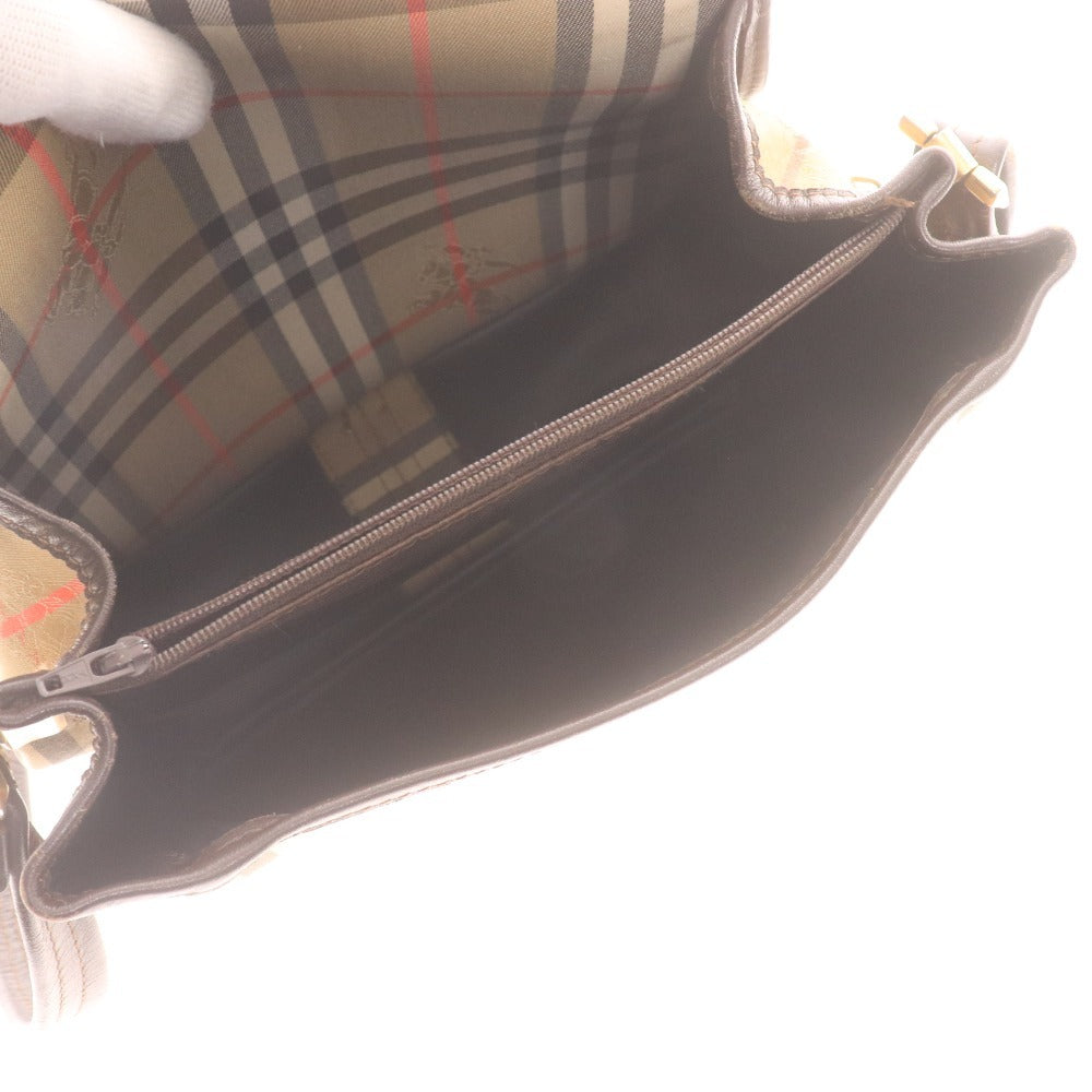 ■ Burberry shoulder bag, leather, Nova check logo, women's, multicolor, red, white, beige, with pouch