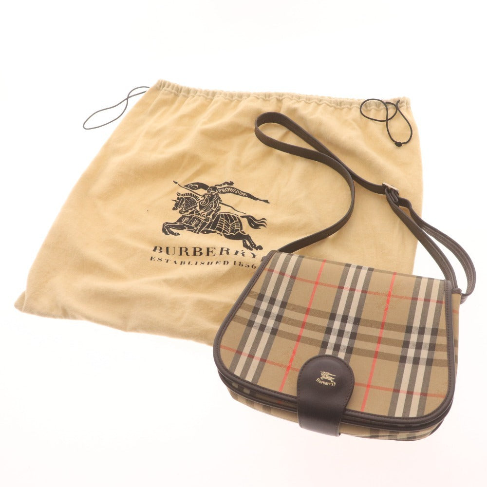 ■ Burberry shoulder bag, leather, Nova check logo, women's, multicolor, red, white, beige, with pouch