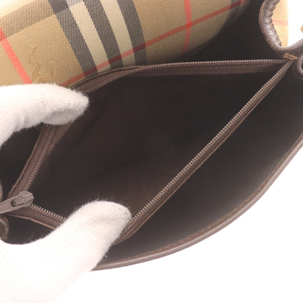 ■ Burberry shoulder bag, leather, Nova check logo, women's, multicolor, red, white, beige, with pouch