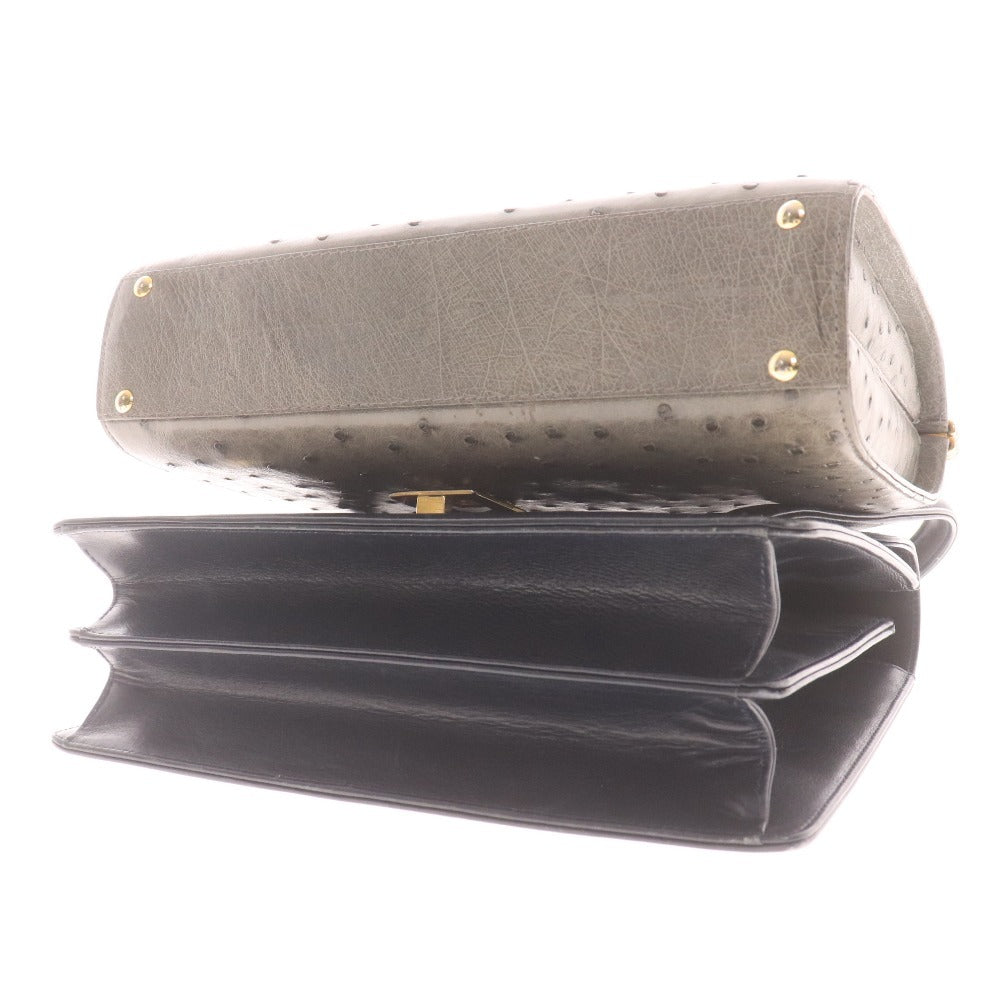 ■ バルトロメイ ロレンツィ トート ハンドバッグ 2点セット まとめ売り 鞄 オーストリッチ 総柄 レディース ネイビー系 二つ折り財布付き