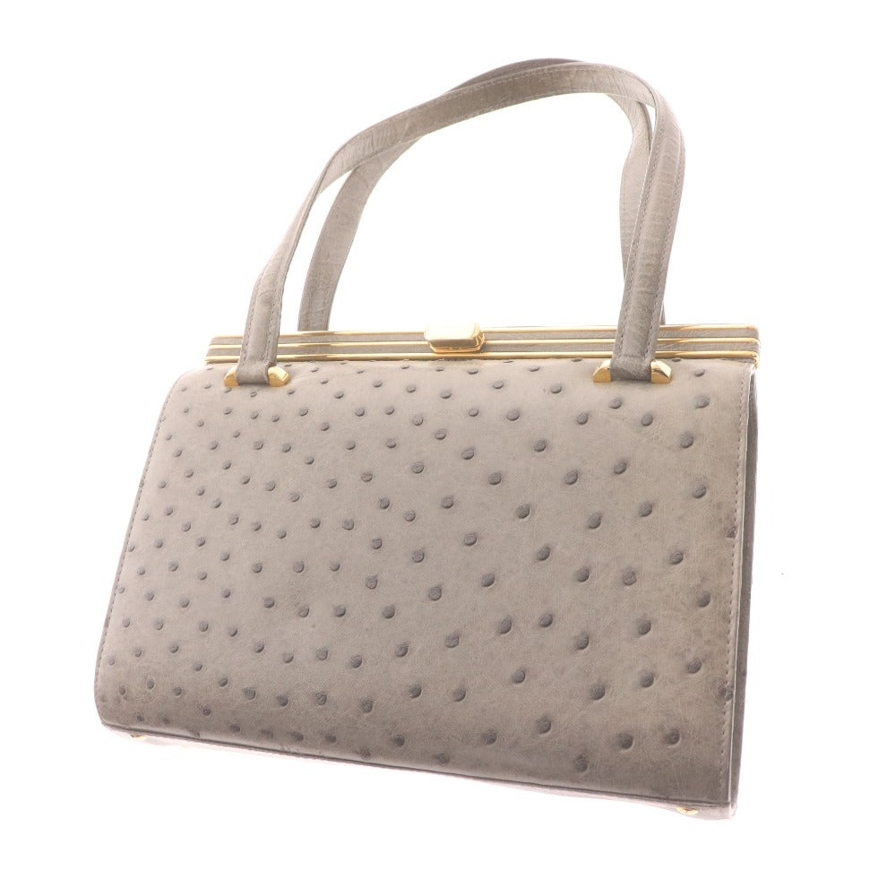 ■ バルトロメイ ロレンツィ トート ハンドバッグ 2点セット まとめ売り 鞄 オーストリッチ 総柄 レディース ネイビー系 二つ折り財布付き