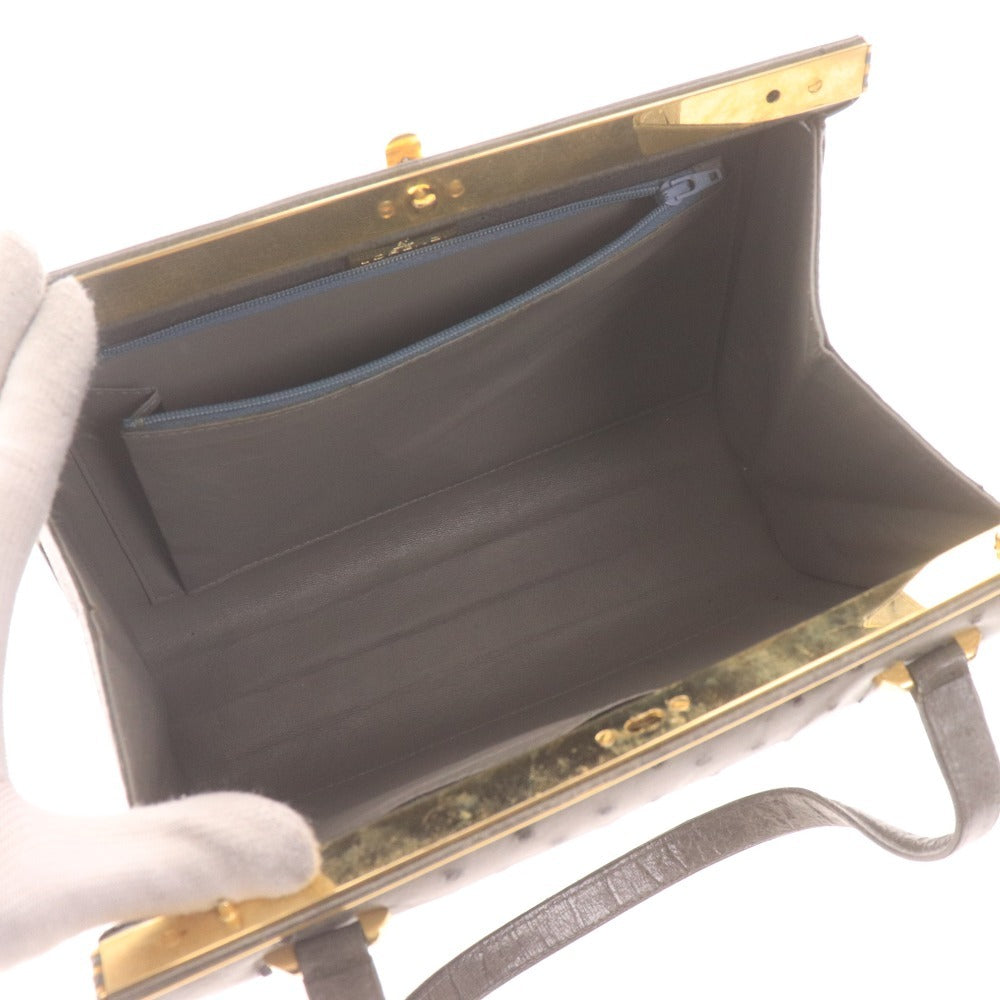 ■ バルトロメイ ロレンツィ トート ハンドバッグ 2点セット まとめ売り 鞄 オーストリッチ 総柄 レディース ネイビー系 二つ折り財布付き