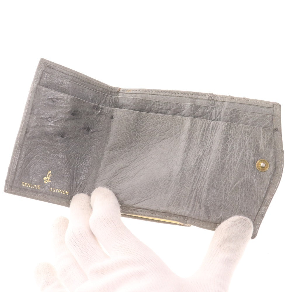 ■ バルトロメイ ロレンツィ トート ハンドバッグ 2点セット まとめ売り 鞄 オーストリッチ 総柄 レディース ネイビー系 二つ折り財布付き