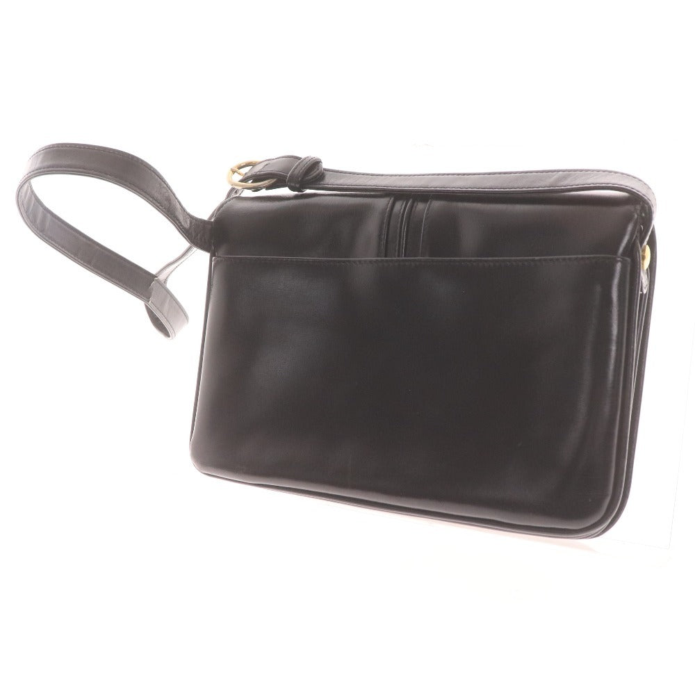 ■ LAUNER LONDON Launer London Shoulder Bag, Leather, Black, with Hardware, Accessories Included