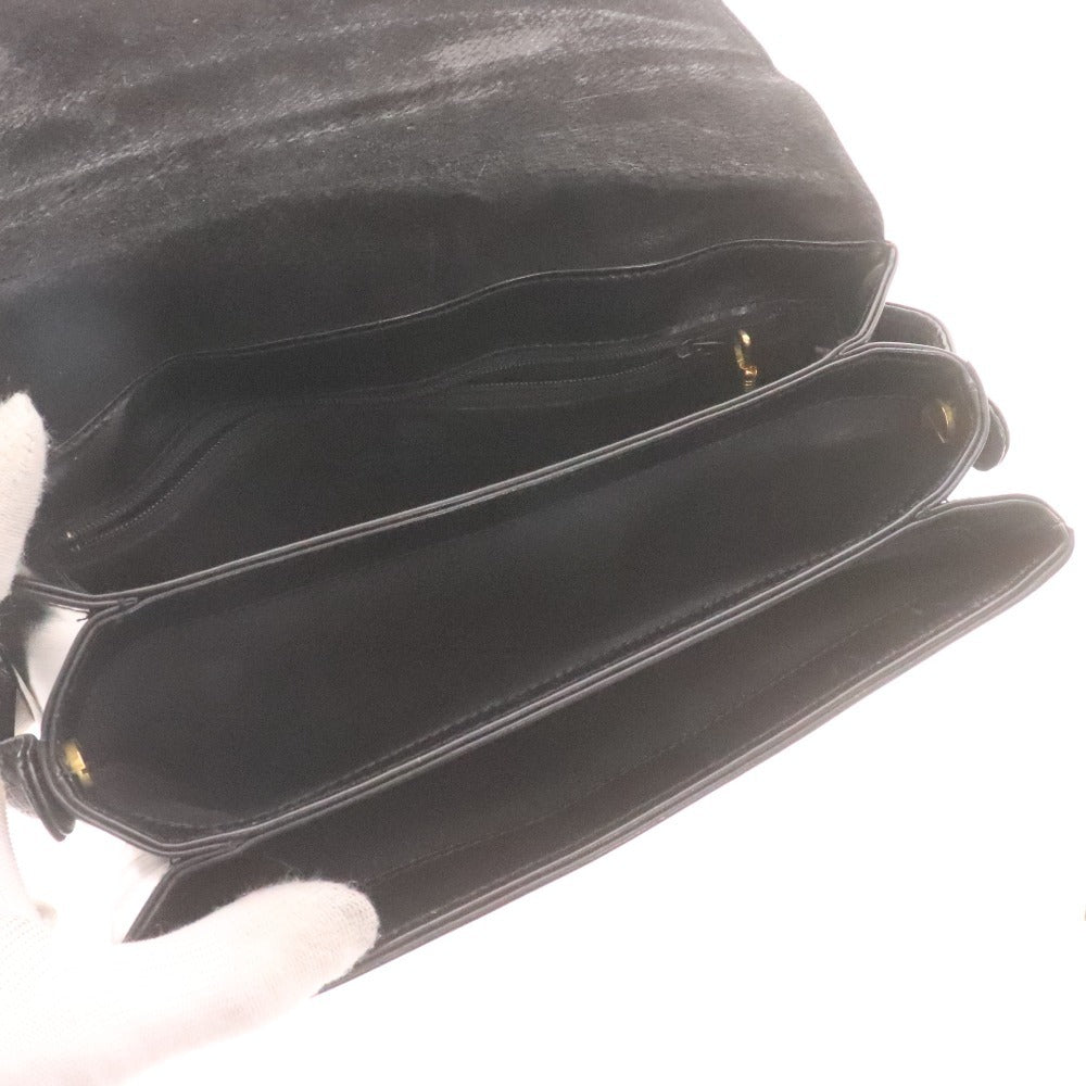 ■ LAUNER LONDON Launer London Shoulder Bag, Leather, Black, with Hardware, Accessories Included