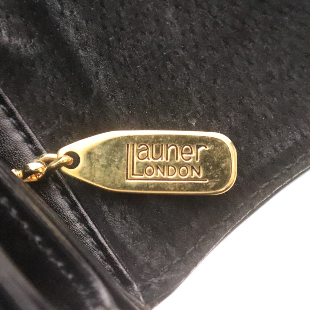 ■ LAUNER LONDON Launer London Shoulder Bag, Leather, Black, with Hardware, Accessories Included
