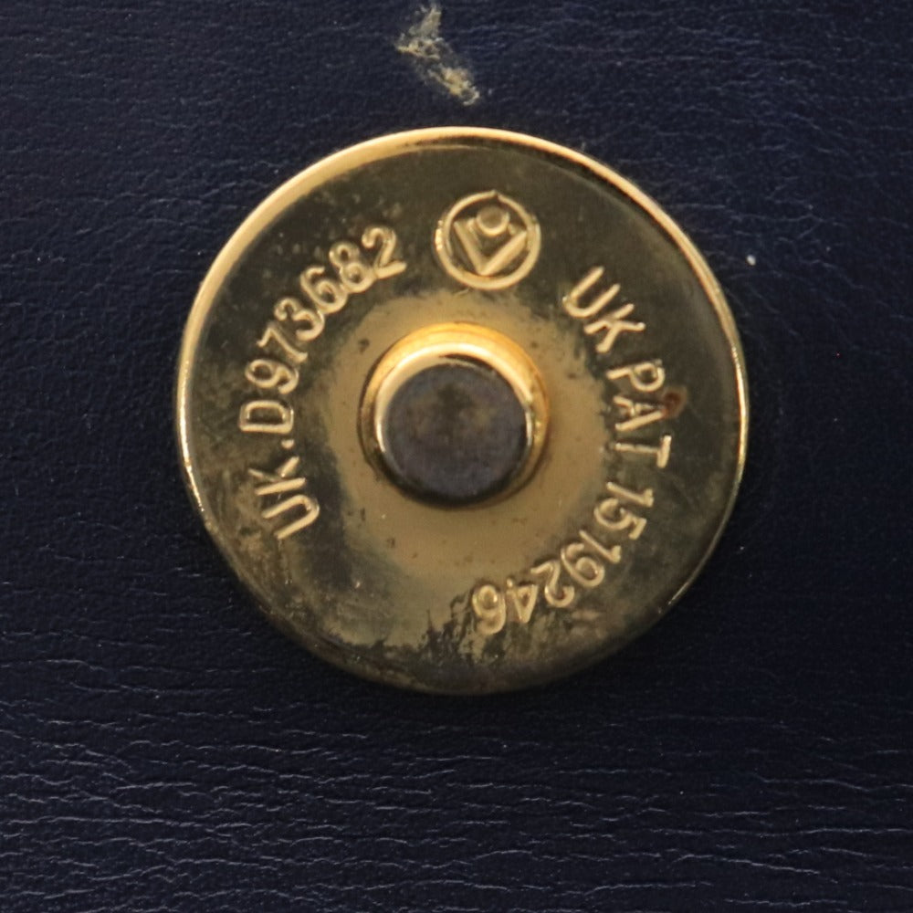 ■ KWANPEN Kwanpen Handbag, Crocodile Leather, Metal Fittings, Logo, Multiple Pockets, Women's, Navy, Accessories Included