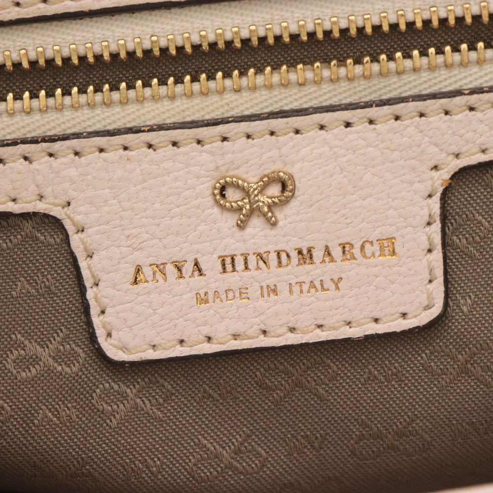 ■ アニヤハインドマーチ ハンドバッグ 鞄 内側モノグラム柄 ロゴ イタリア製 レディース ホワイト 白