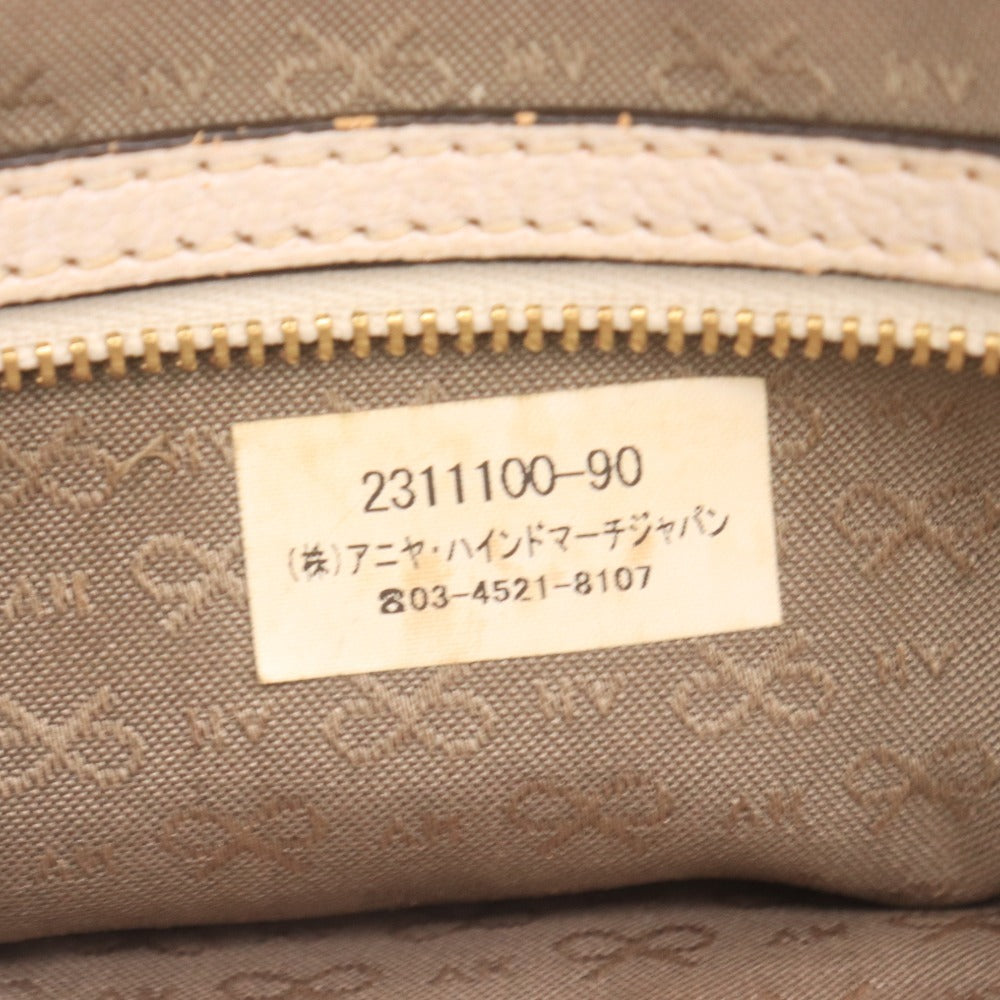 ■ アニヤハインドマーチ ハンドバッグ 鞄 内側モノグラム柄 ロゴ イタリア製 レディース ホワイト 白