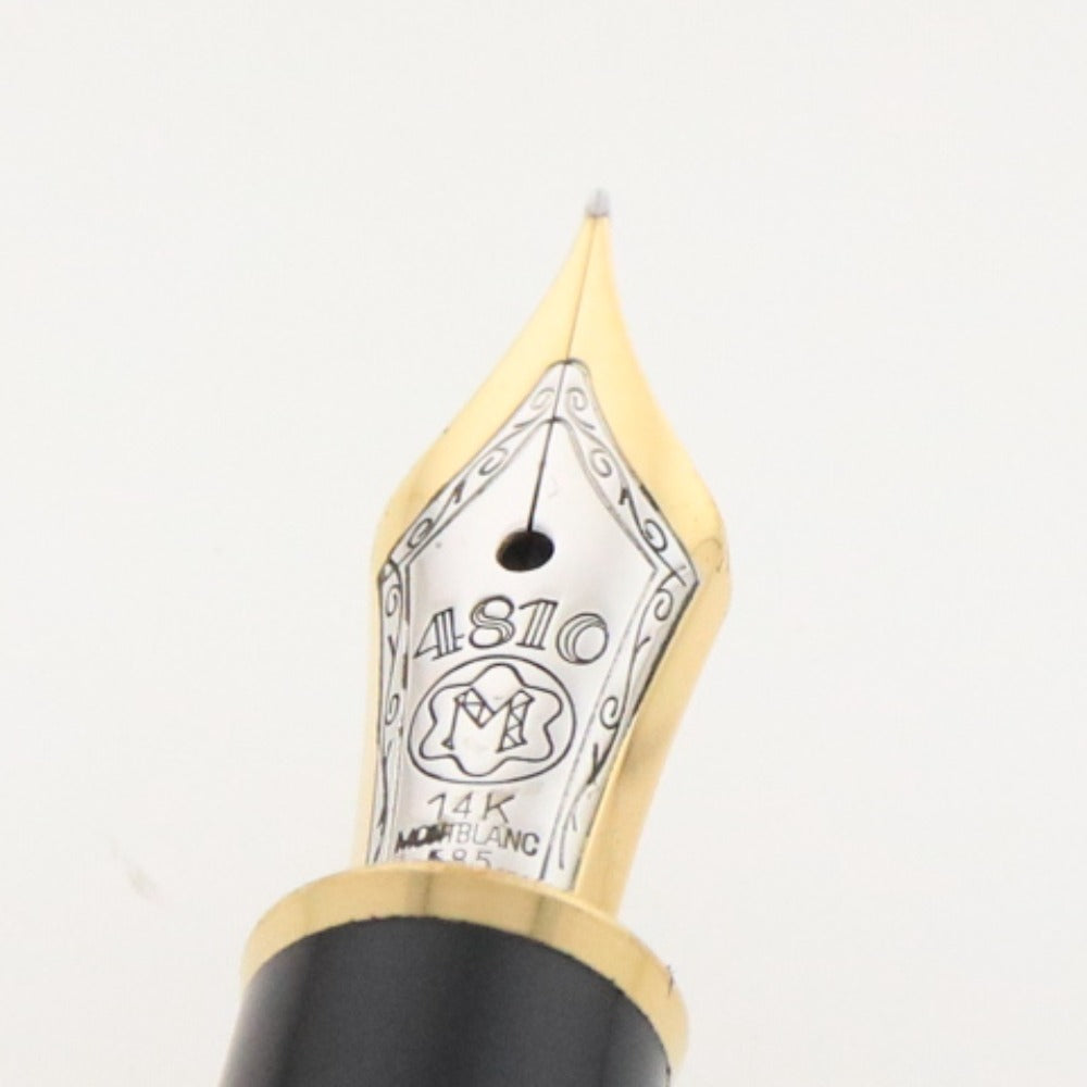■ モンブラン 万年筆 マイスターシュテュック ゴールドコーティング 4810 M ペン先14K刻印 585刻印 文房具 筆記用具 ペン 付属品付き