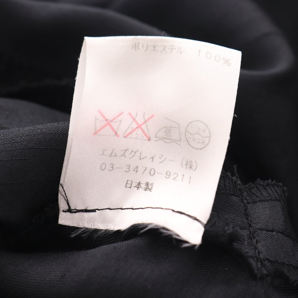 ■ エムズグレイシー ワンピース 半袖 トップス ボトムス フリル リボン ウエスト切り替え ひざ丈 レディース 38 ブラック