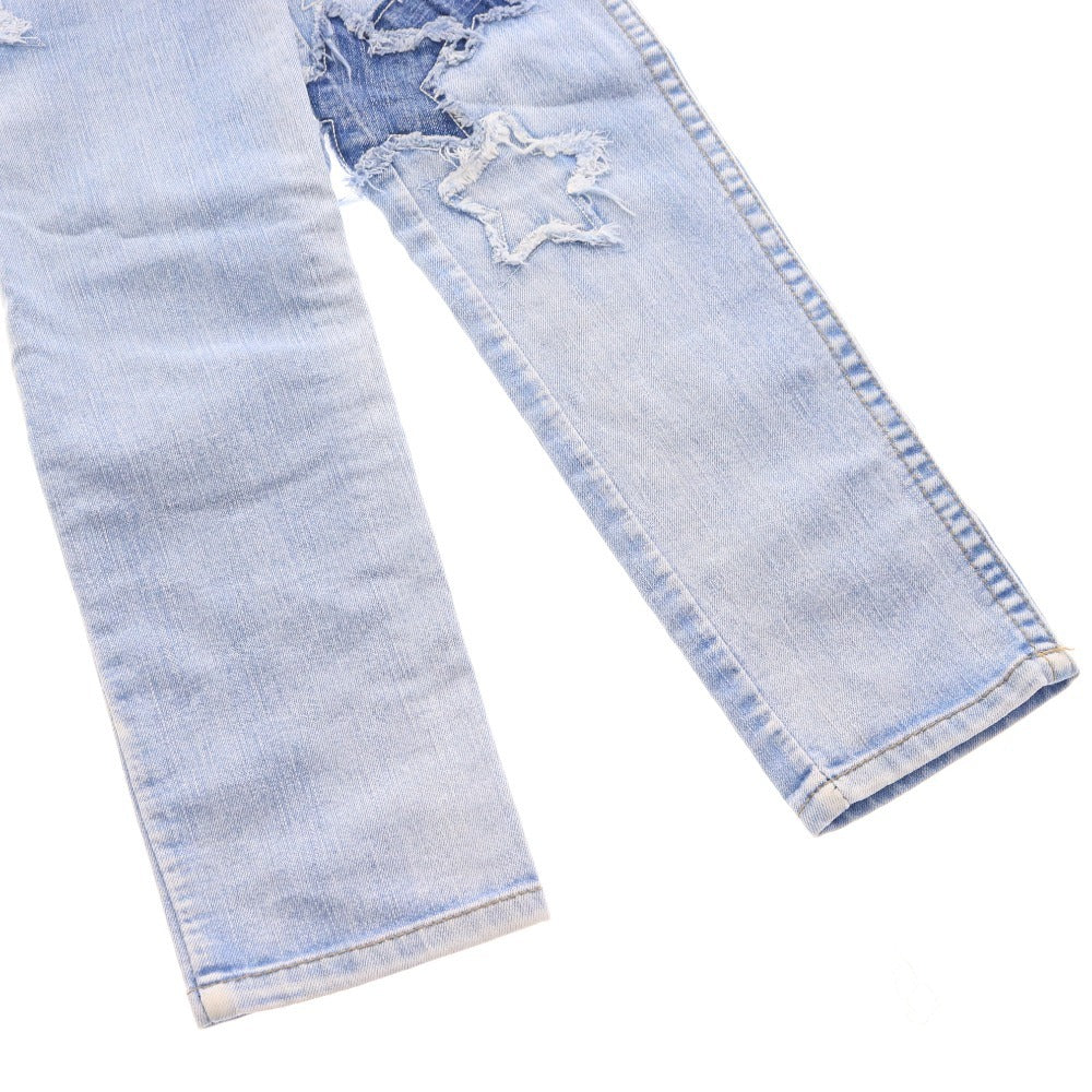 ■ レッドペッパー デニム ジーパン ボトムス スター 星 刺繍 スキニー レディース 26 ブルー サックス