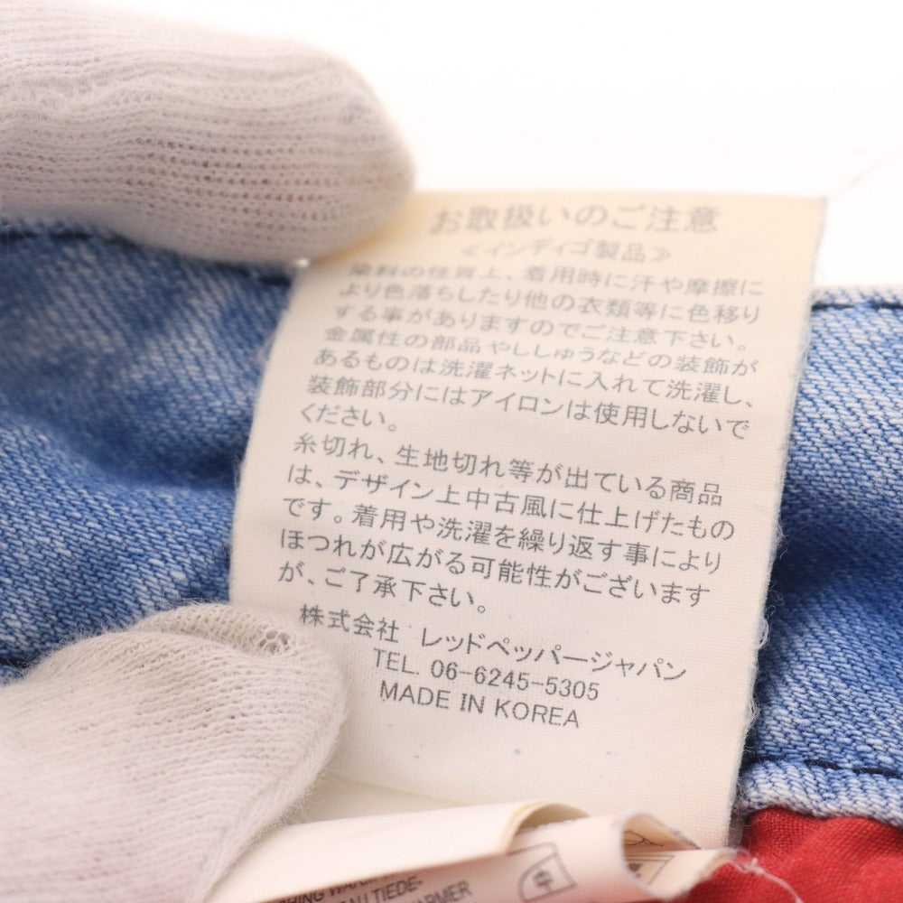 ■ レッドペッパー デニム ジーパン ボトムス スター 星 刺繍 スキニー レディース 26 ブルー サックス