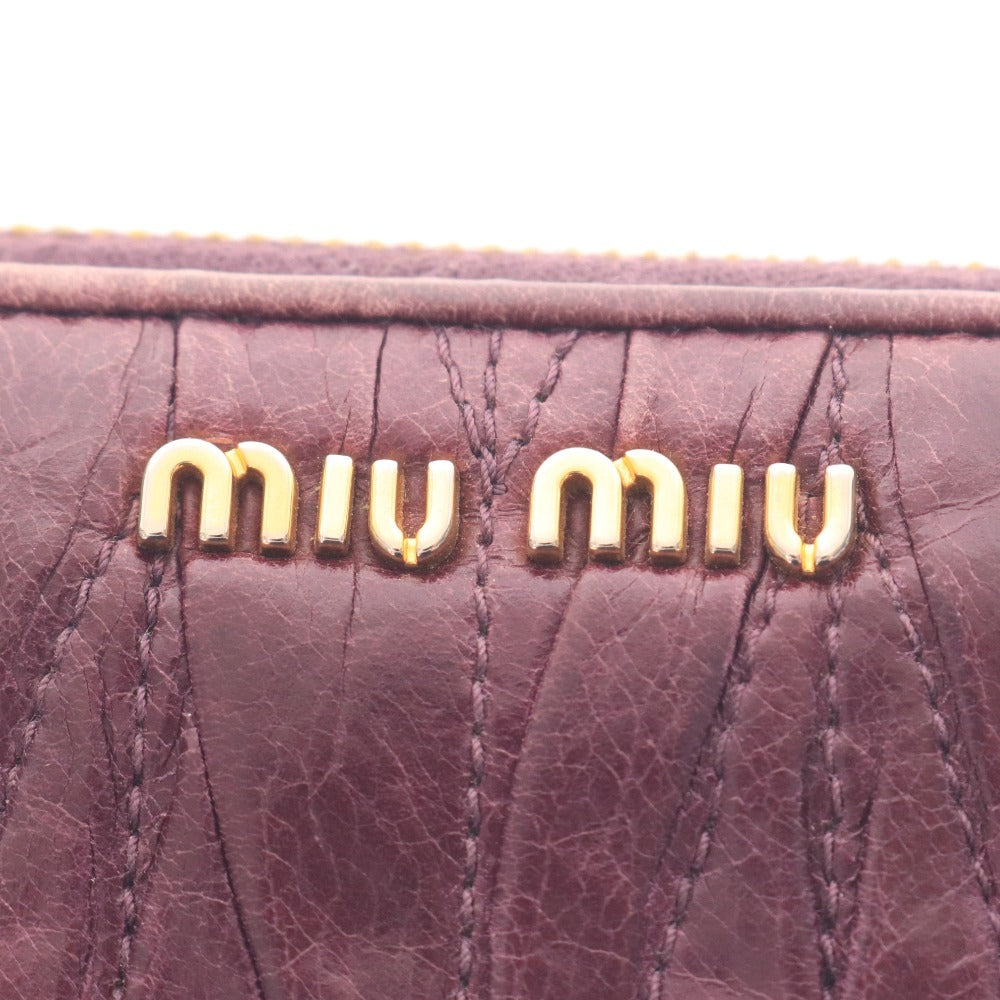 ■ ミュウミュウ 長財布 ウォレット マテラッセ L字ファスナー レディース パープル系