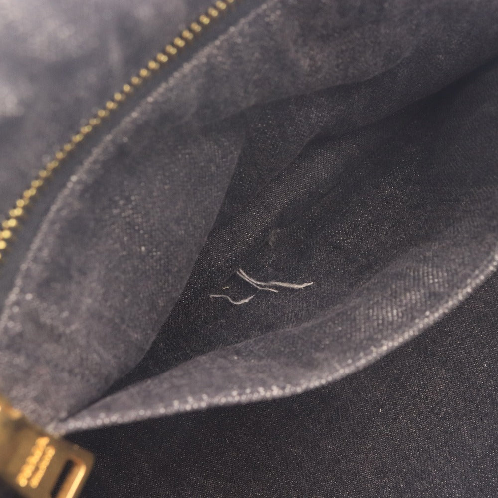 ■ Prada Tote Bag, Handbag, Shoulder Bag, Denim Canapa, 2-Way Canvas, Women's, Size S, Dark Gray, Black, Accessories Included