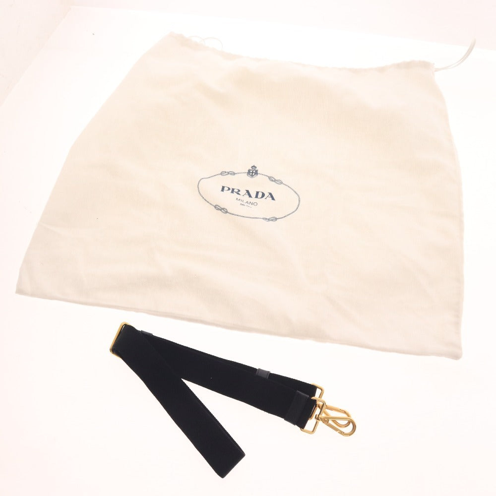 ■ Prada Tote Bag, Handbag, Shoulder Bag, Denim Canapa, 2-Way Canvas, Women's, Size S, Dark Gray, Black, Accessories Included