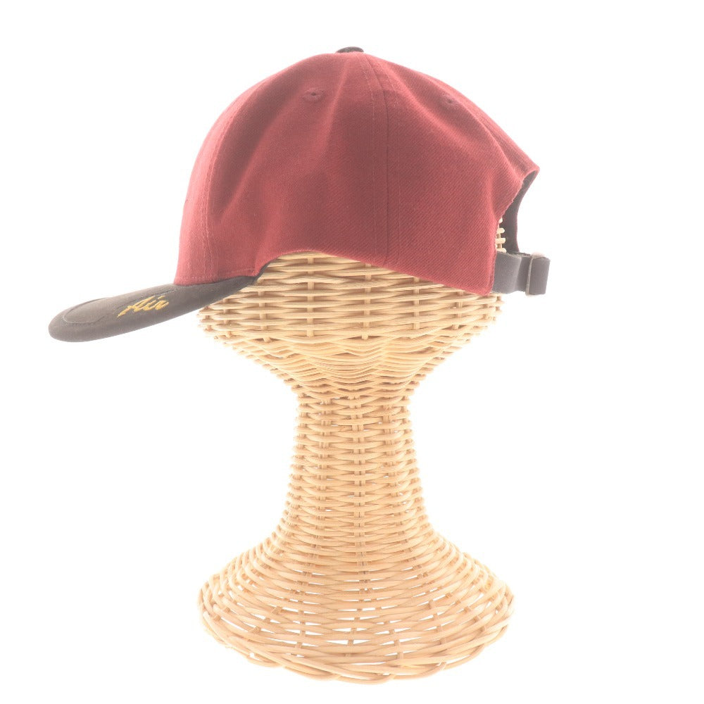 ■ ナイキ NIKE キャップ 帽子 ヴィンテージ レザー Air 90s 切替 メンズ レディース ONE SIZE ボルドー 赤茶系