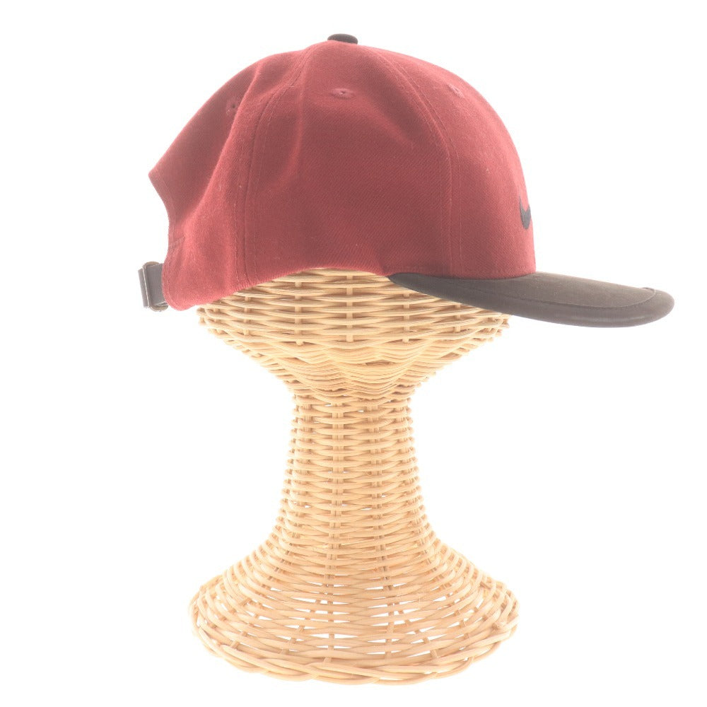 ■ ナイキ NIKE キャップ 帽子 ヴィンテージ レザー Air 90s 切替 メンズ レディース ONE SIZE ボルドー 赤茶系