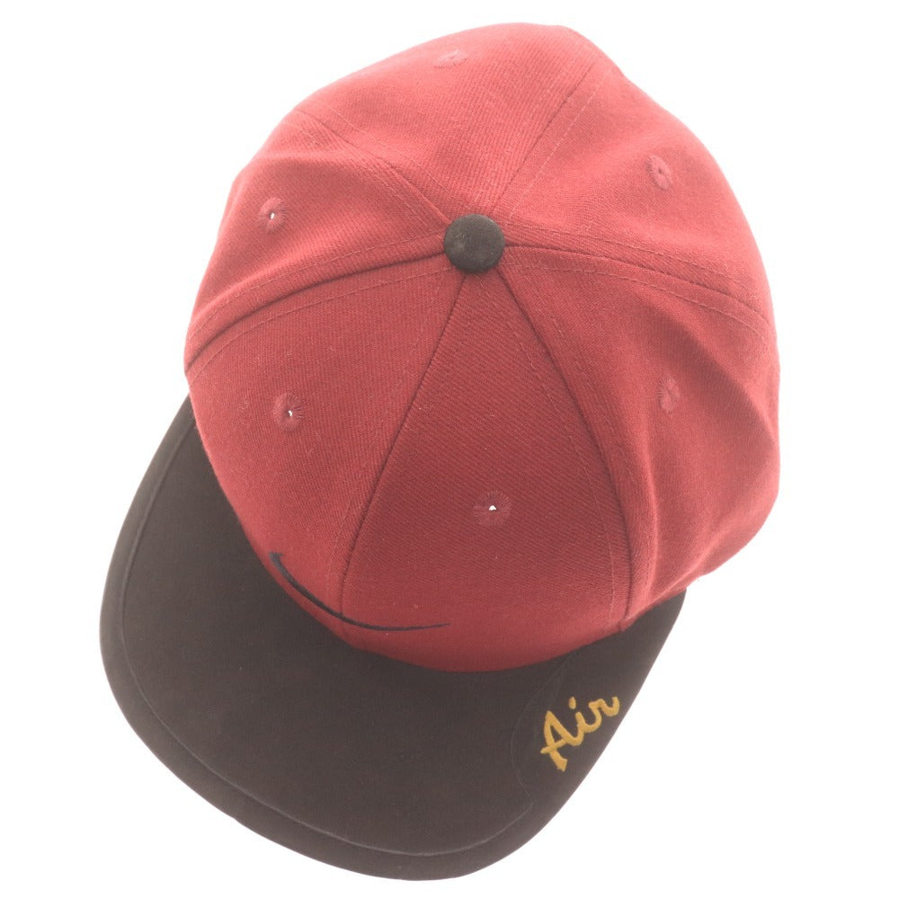■ ナイキ NIKE キャップ 帽子 ヴィンテージ レザー Air 90s 切替 メンズ レディース ONE SIZE ボルドー 赤茶系