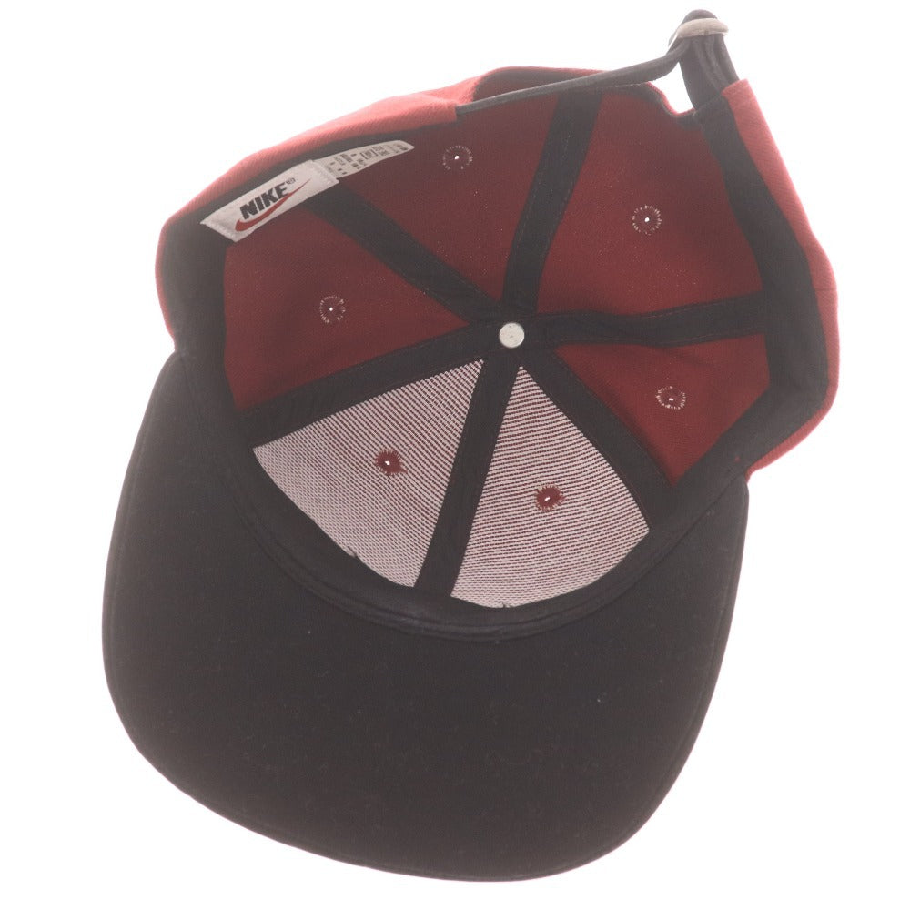 ■ ナイキ NIKE キャップ 帽子 ヴィンテージ レザー Air 90s 切替 メンズ レディース ONE SIZE ボルドー 赤茶系