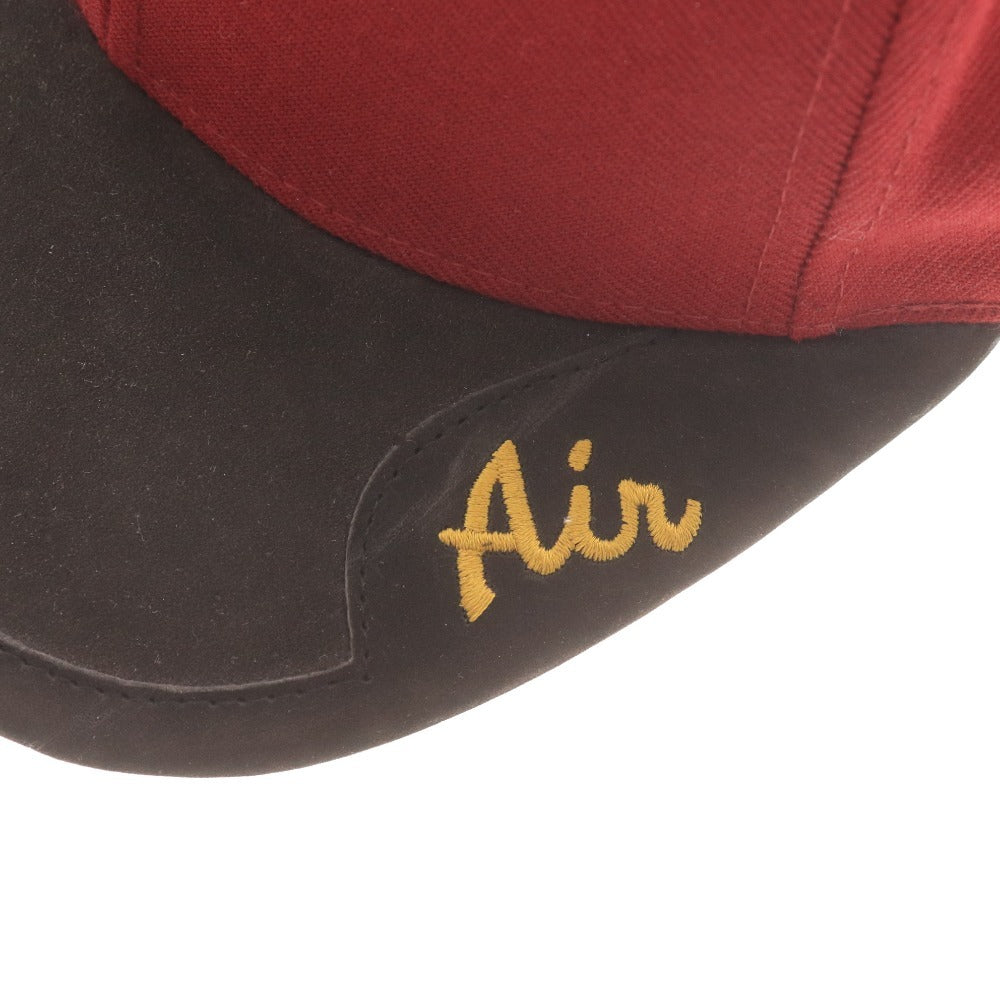 ■ ナイキ NIKE キャップ 帽子 ヴィンテージ レザー Air 90s 切替 メンズ レディース ONE SIZE ボルドー 赤茶系