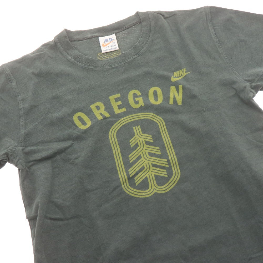 NIKE Sportswear T-Shirt, Short Sleeve, Top, Oregon Logo, Men's, Size M, Khaki Gray