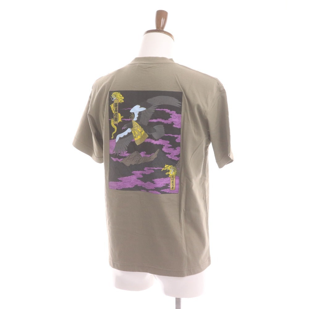 ■ NIKE ナイキ 天明屋尚筆 限定コラボ Tシャツ 半袖 トップス 2005年 天明屋尚筆柄 ロゴ プリント メンズ M カーキグレー タグ付き