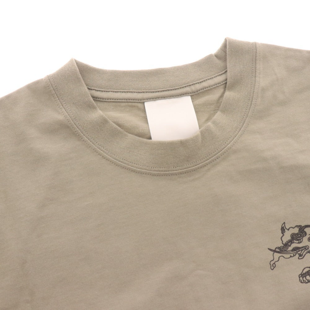 ■ NIKE ナイキ 天明屋尚筆 限定コラボ Tシャツ 半袖 トップス 2005年 天明屋尚筆柄 ロゴ プリント メンズ M カーキグレー タグ付き