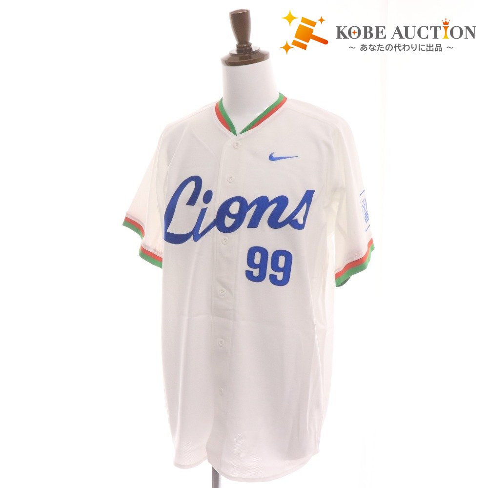 ■ NPB ナイキ 埼玉西武ライオンズ 背番号99 渡辺久信 Tシャツ A50 ユニフォーム 半袖 トップス アウター NPBロゴ メンズ L ホワイト