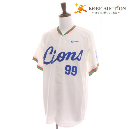 ■ NPB ナイキ 埼玉西武ライオンズ 背番号99 渡辺久信 Tシャツ A50 ユニフォーム 半袖 トップス アウター NPBロゴ メンズ L ホワイト
