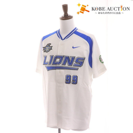 ■ NPB 埼玉西武ライオンズ 背番号99 渡辺久信 ユニフォーム 1979-2008年 30周年 A50 半袖 トップス アウター NPBロゴ メンズ L ホワイト