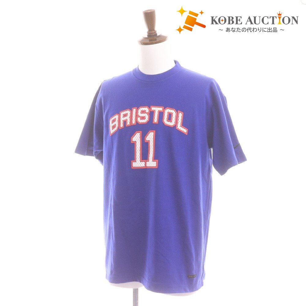 ■ F.C.Real Bristol FCRB ナイキ Tシャツ BRISTOL 11 半袖 トップス Dri-FIT ロゴ プリント 日本製 メンズ M ブルー