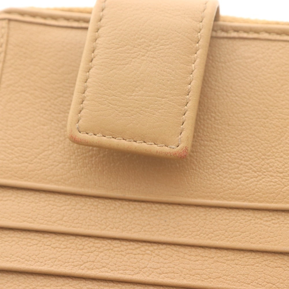 ■ イヴサンローラン 二つ折り財布 568985 CP20O 2718 ラウンドファスナー コンパクトジップ レディース ベージュ 付属品付き