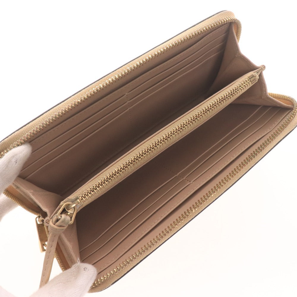 ■ クロエ 長財布 ラウンドファスナー ゴールドチェーン 2トーンカラー レザー 皮革 レディース ベージュ ブラック 付属品付き