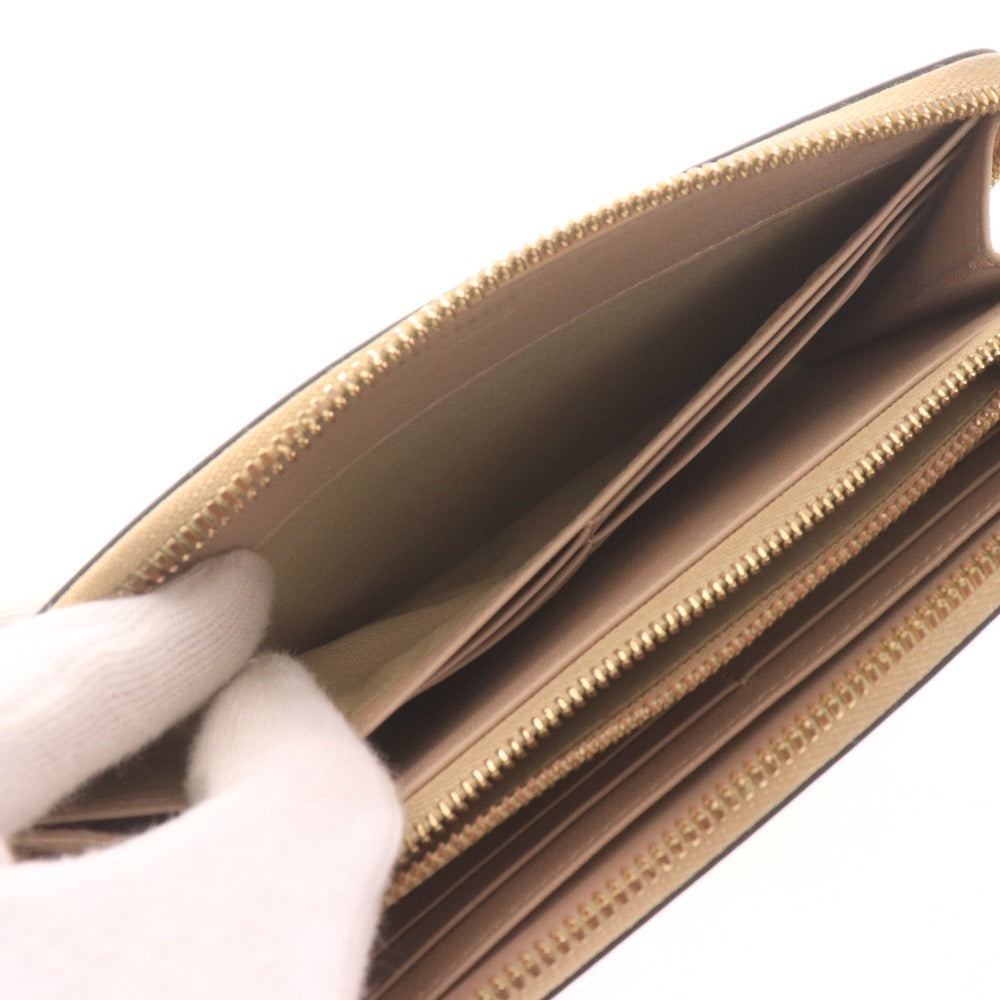 ■ クロエ 長財布 ラウンドファスナー ゴールドチェーン 2トーンカラー レザー 皮革 レディース ベージュ ブラック 付属品付き