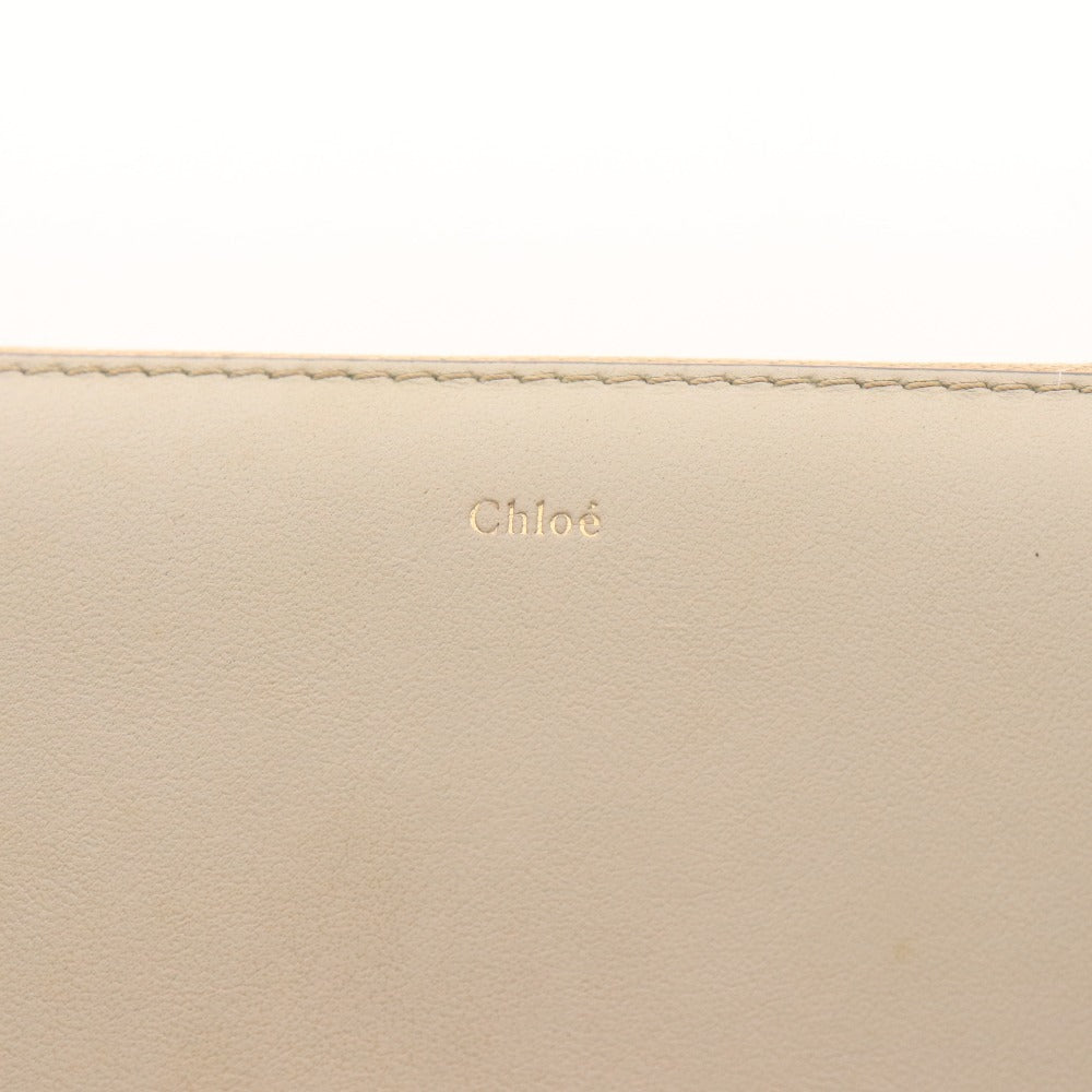 ■ クロエ 長財布 ラウンドファスナー ゴールドチェーン 2トーンカラー レザー 皮革 レディース ベージュ ブラック 付属品付き
