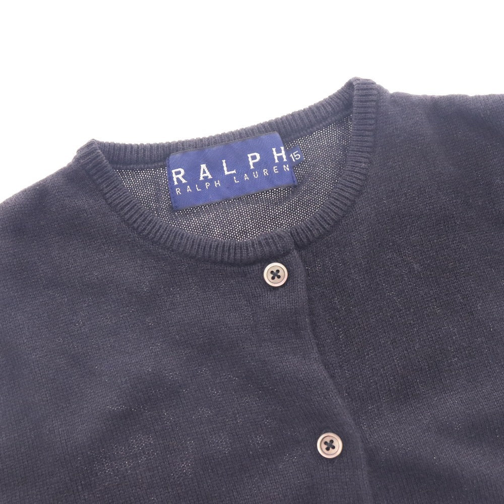 ■ ラルフローレン カーディガン 長袖 トップス 丸首 シンプル レディース 15（L相当） ブラック