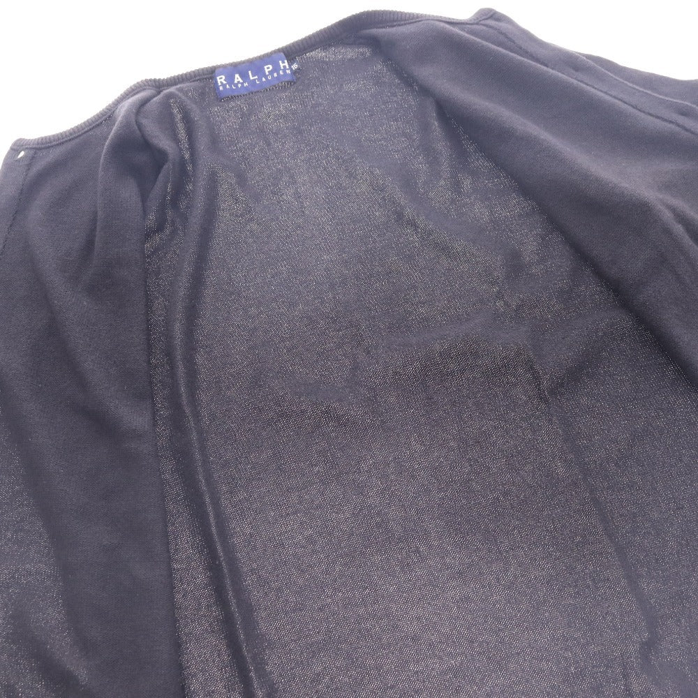 ■ ラルフローレン カーディガン 長袖 トップス 丸首 シンプル レディース 15（L相当） ブラック