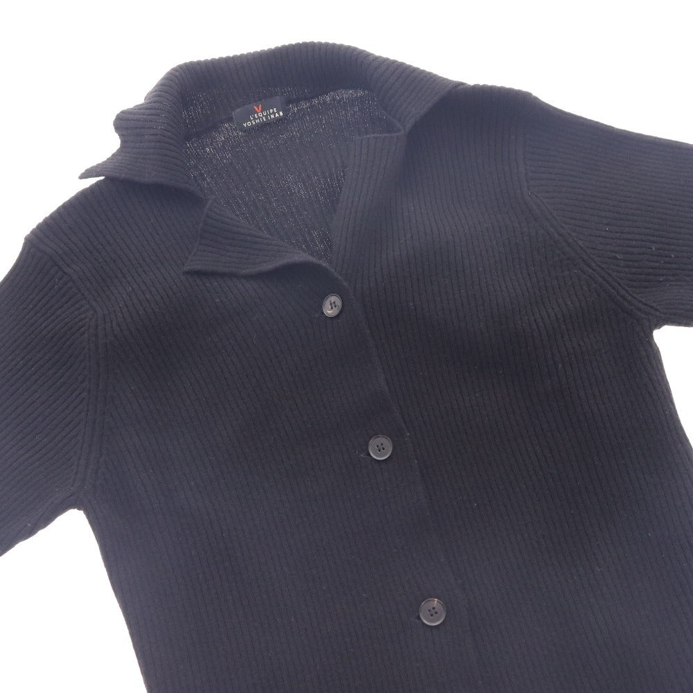 ■ レキップ ヨシエイナバ カーディガン 長袖 トップス リブ ポケット レディース ブラック