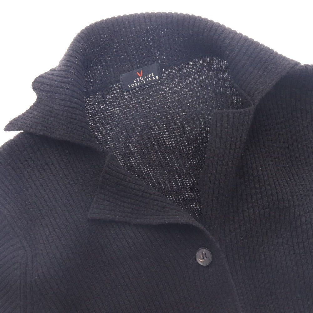 ■ レキップ ヨシエイナバ カーディガン 長袖 トップス リブ ポケット レディース ブラック