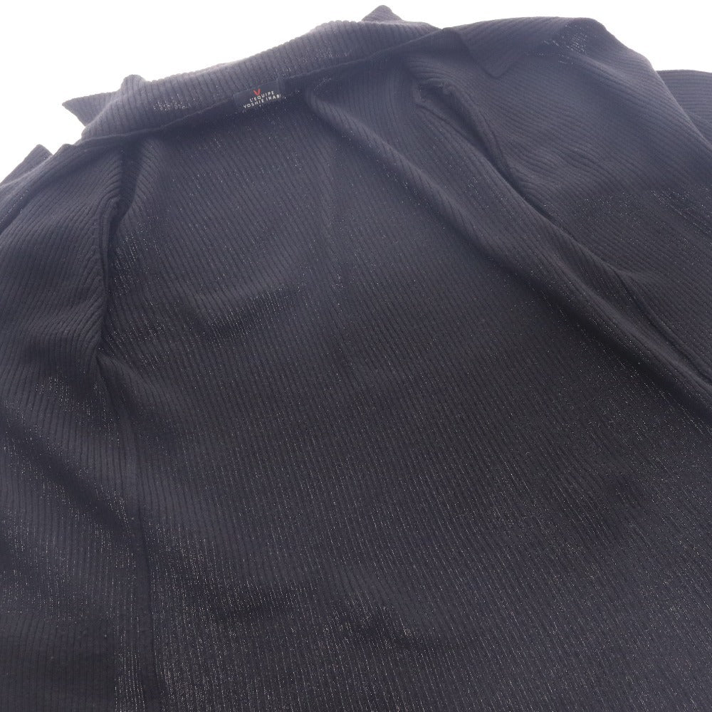 ■ レキップ ヨシエイナバ カーディガン 長袖 トップス リブ ポケット レディース ブラック