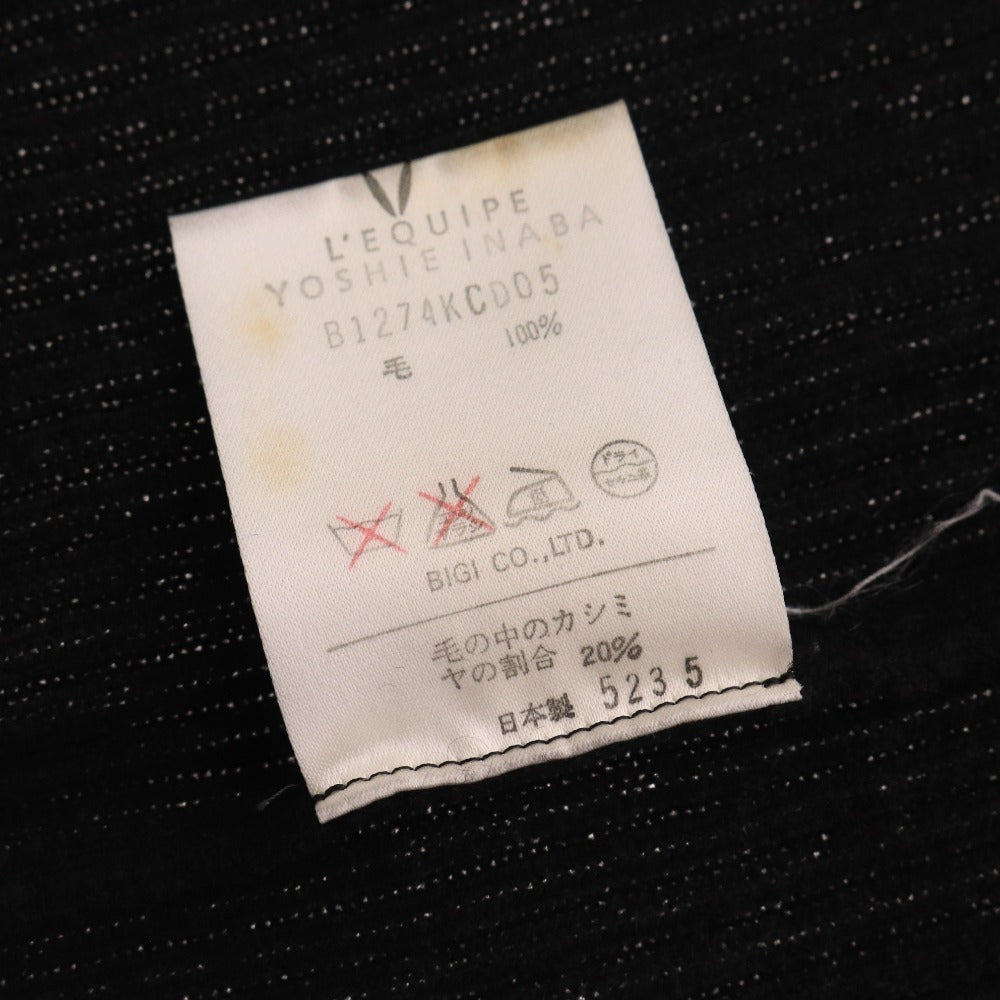 ■ レキップ ヨシエイナバ カーディガン 長袖 トップス リブ ポケット レディース ブラック