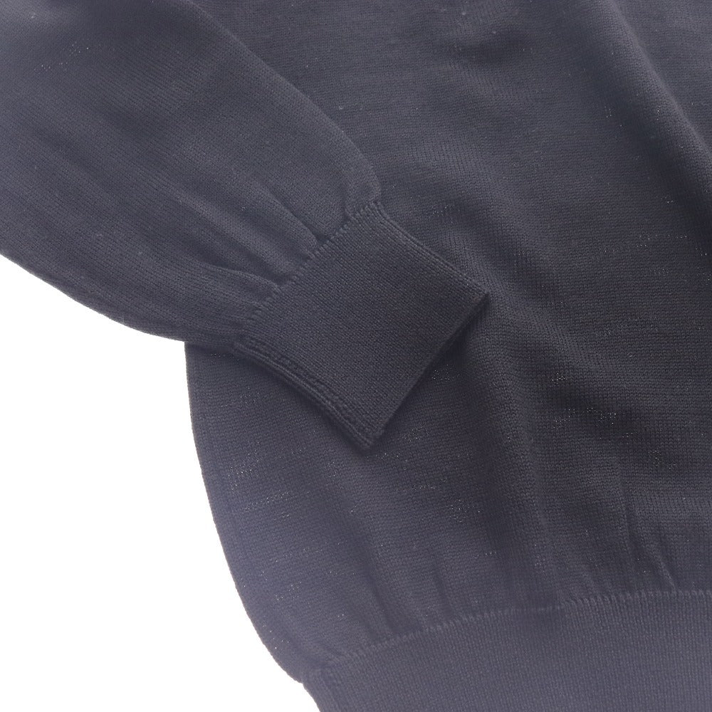 ■ バーバリー セーター トップス シンプル 丸首 刺繍 レディース M ブラック