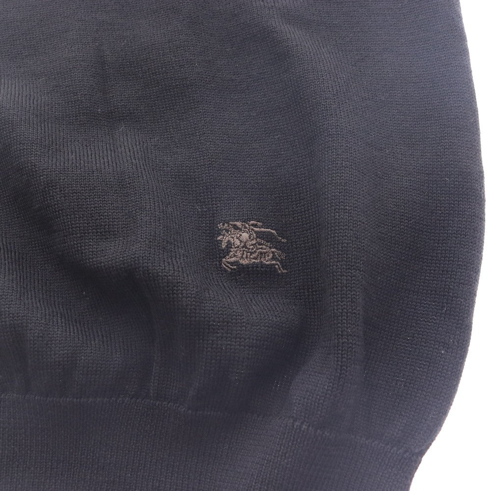 ■ バーバリー セーター トップス シンプル 丸首 刺繍 レディース M ブラック