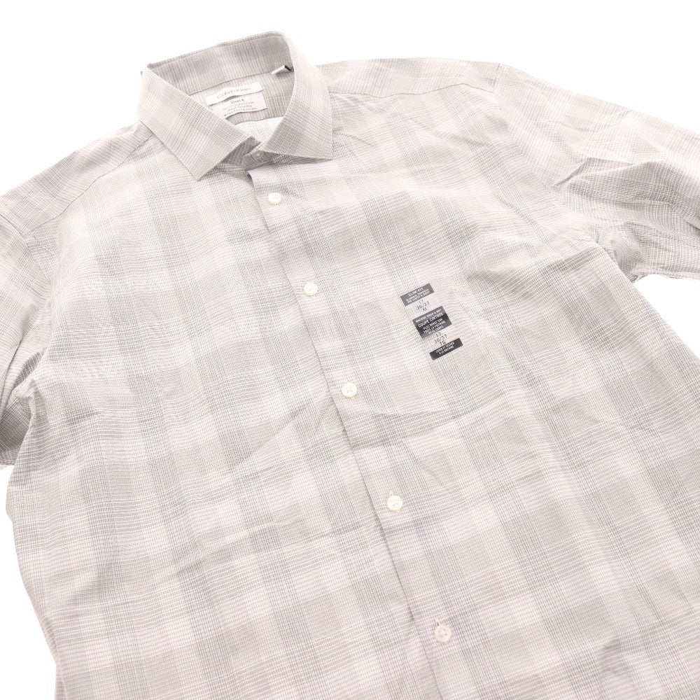 ■ カルバンクライン シャツ 長袖 トップス チェック柄 襟 メンズ XL カーキグレー系 タグ付き 新品 未使用