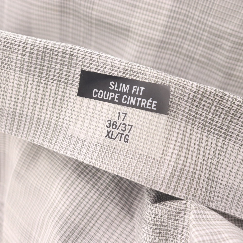 ■ カルバンクライン シャツ 長袖 トップス チェック柄 襟 メンズ XL カーキグレー系 タグ付き 新品 未使用